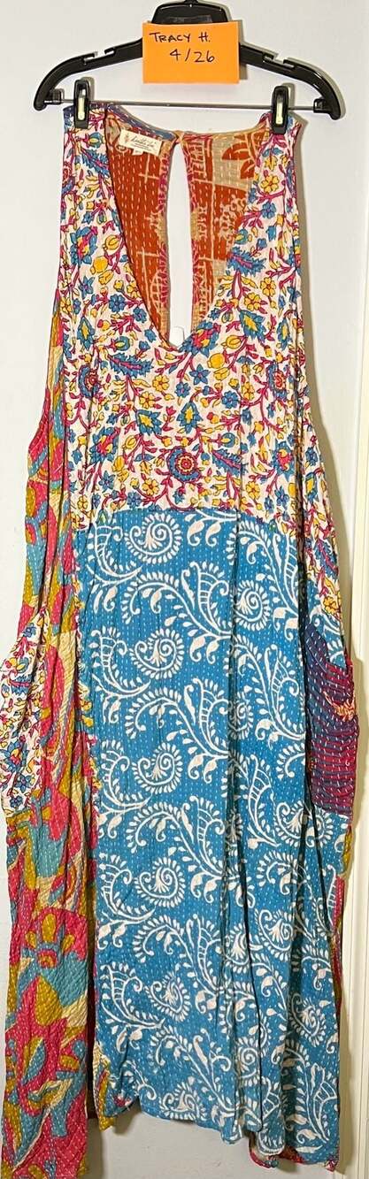 NWOT Kantha Bae Patchwork Kantha Stitch Sleeveless Keyhole Back Dress